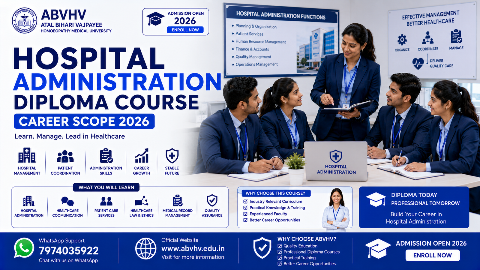 Hospital Administration Diploma Course Healthcare Administration Training Hospital Management Career Healthcare Students India Medical Diploma Courses India Healthcare Administration Skills Hospital Career Opportunities Healthcare Management Diploma