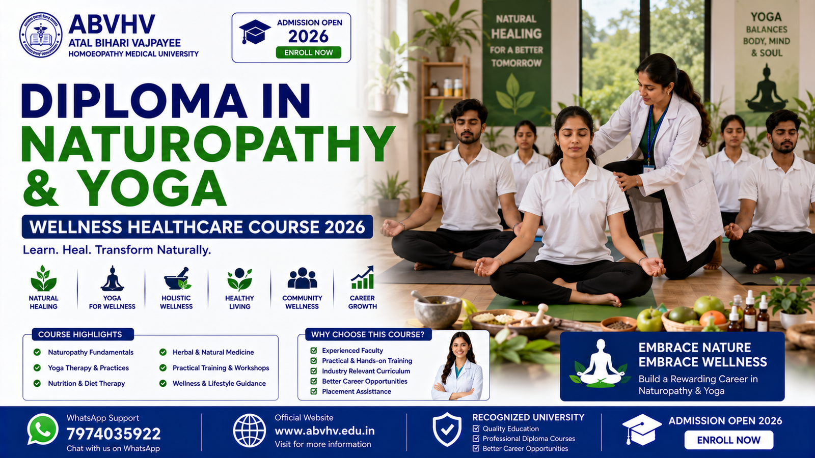 Diploma in Naturopathy & Yoga Naturopathy Course 2026 Yoga Healthcare Diploma Wellness Healthcare Education Healthcare Students India Medical Diploma Courses India Natural Wellness Training Healthcare Career Opportunities