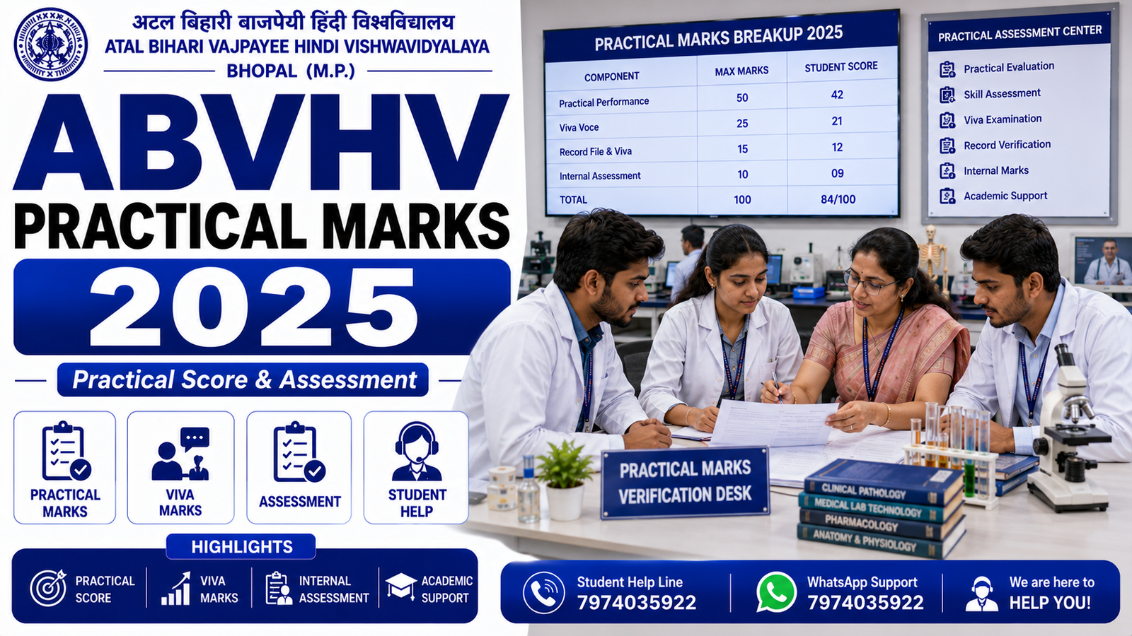 ABVHV Practical Marks 2025 Practical Score Viva Assessment