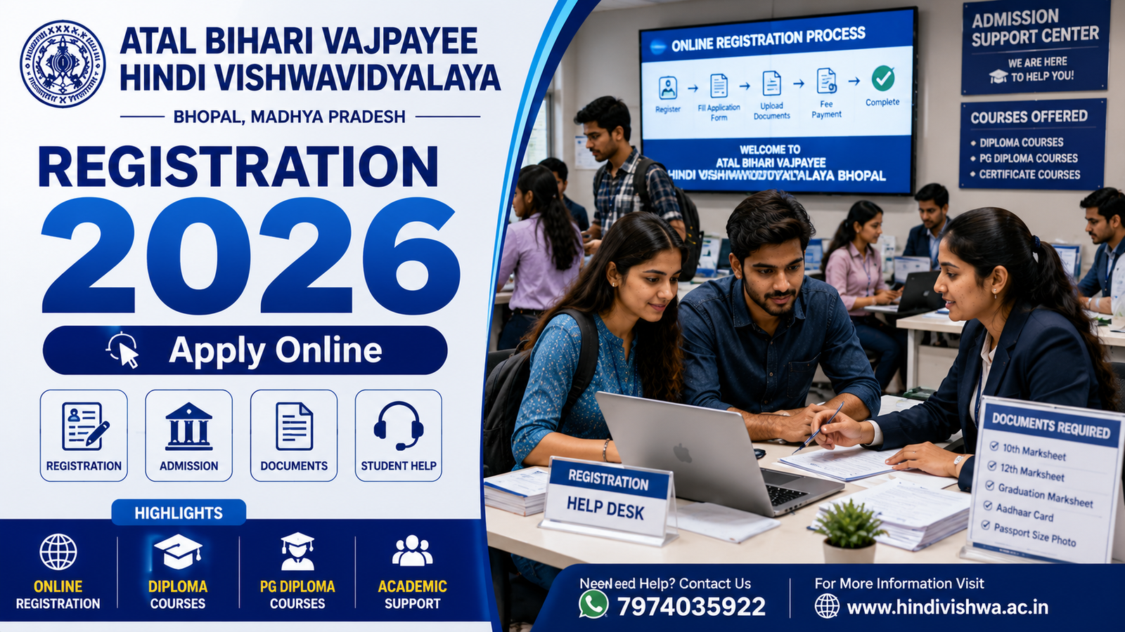Atal Bihari Vajpayee Hindi Vishwavidyalaya Registration 2026 Online Registration