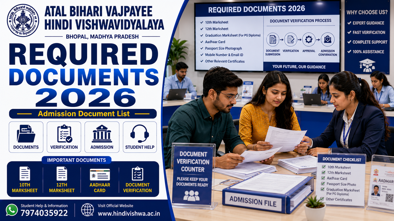 Atal Bihari Vajpayee Hindi Vishwavidyalaya Required Documents 2026 Admission Document List