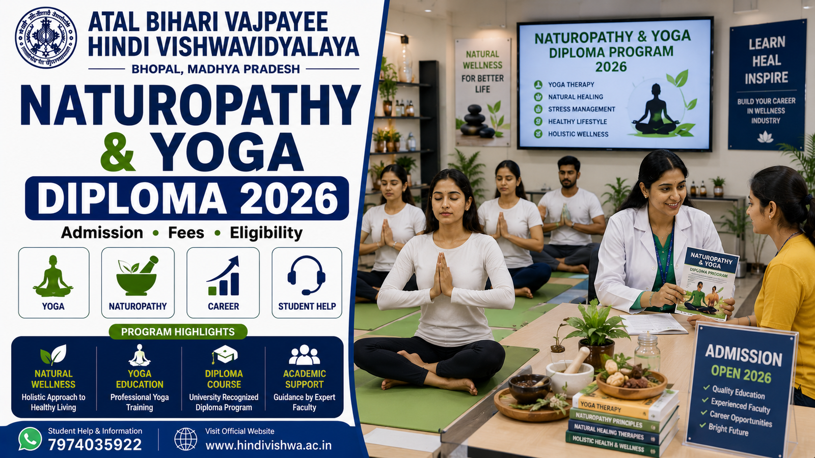 Atal Bihari Vajpayee Hindi Vishwavidyalaya Naturopathy and Yoga Diploma 2026