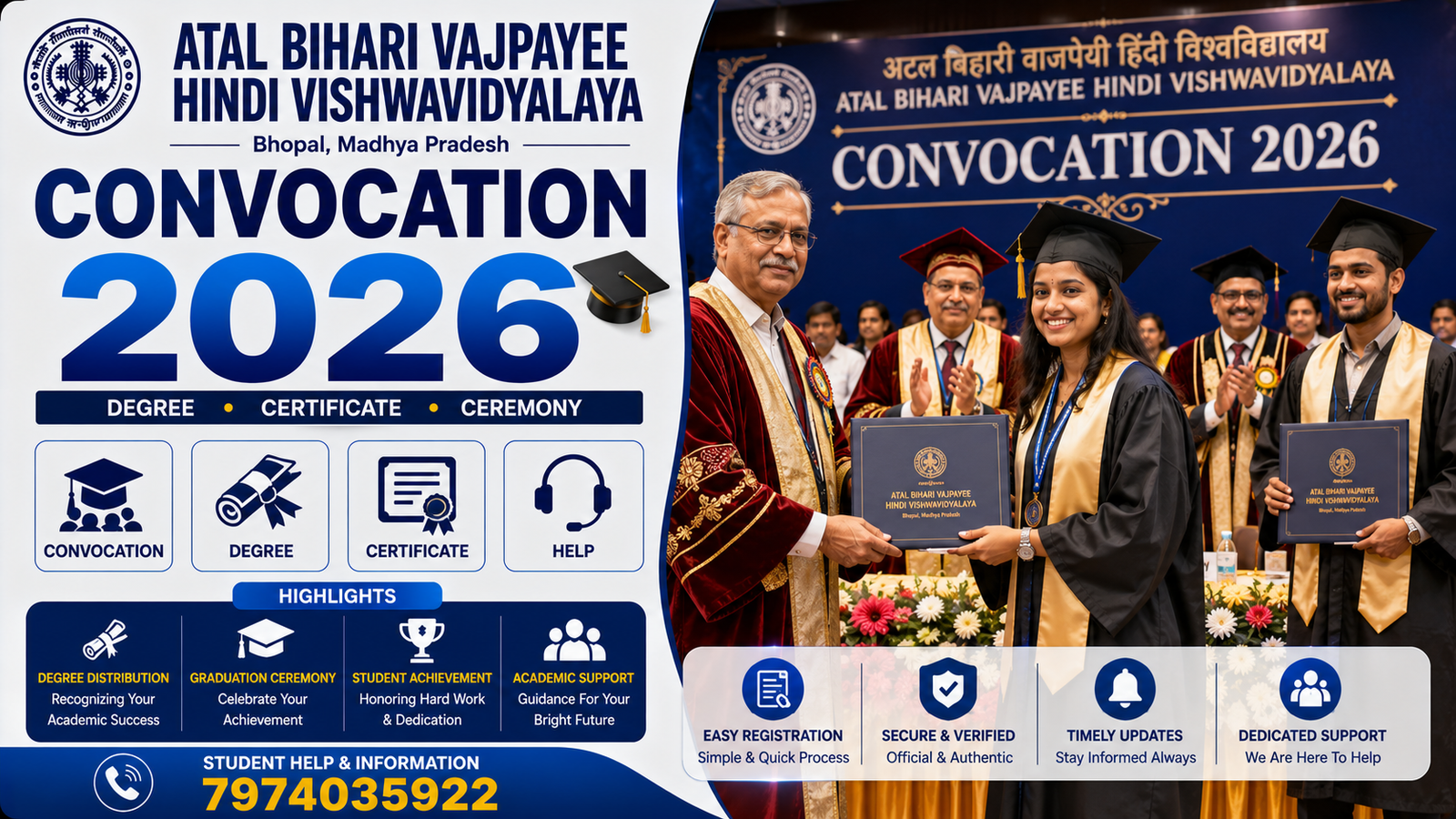 Atal Bihari Vajpayee Hindi Vishwavidyalaya Electro Homeopathy Course Duration 2026 theory clinical training exam and diploma timeline