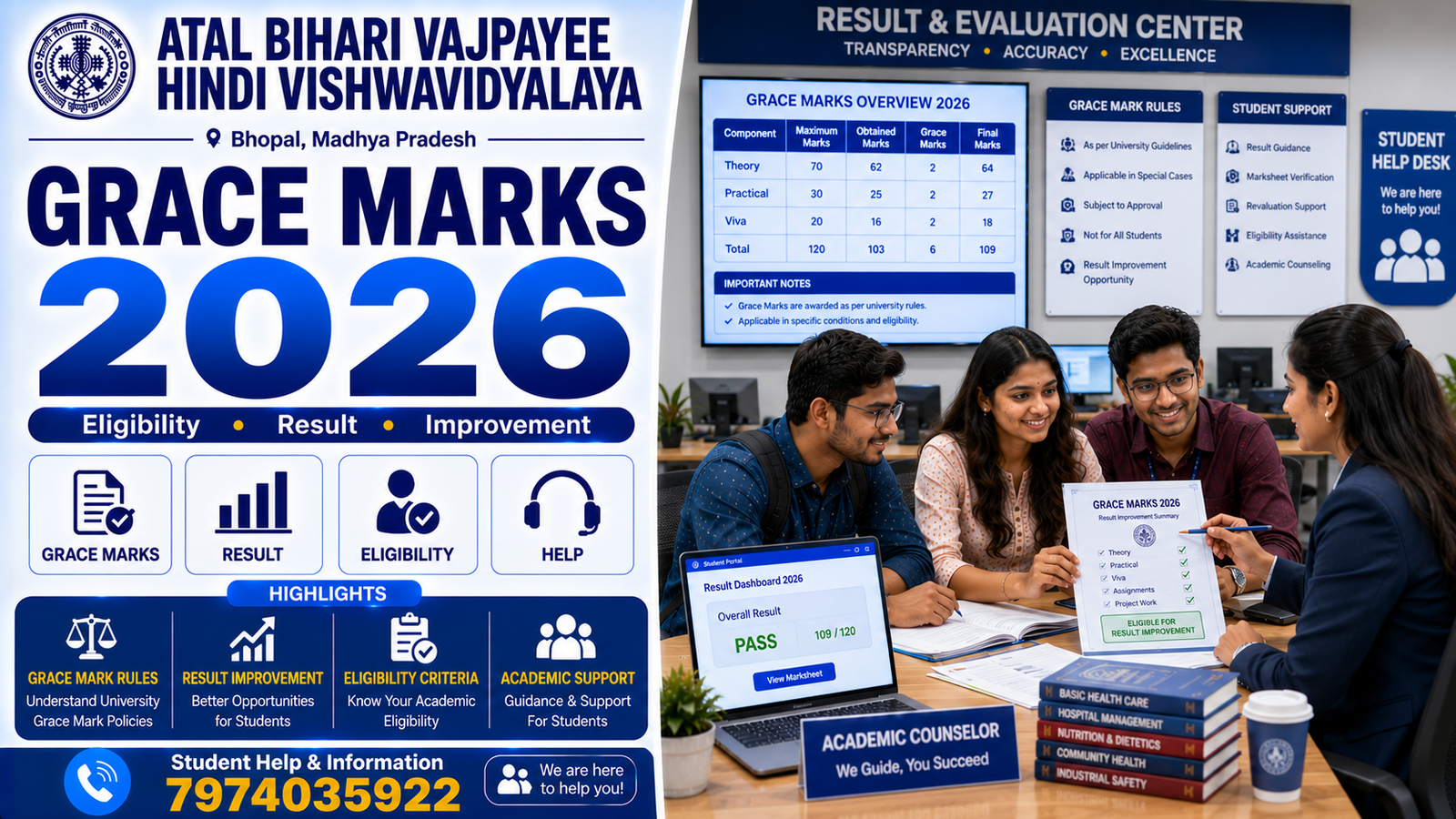 Atal Bihari Vajpayee Hindi Vishwavidyalaya Grace Marks 2026