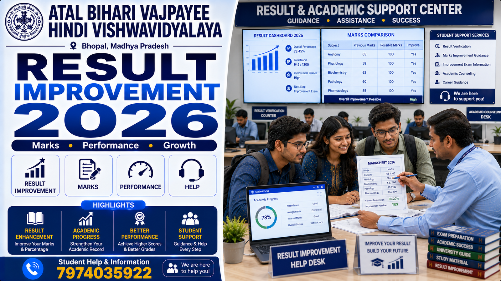 Atal Bihari Vajpayee Hindi Vishwavidyalaya Result Improvement 2026