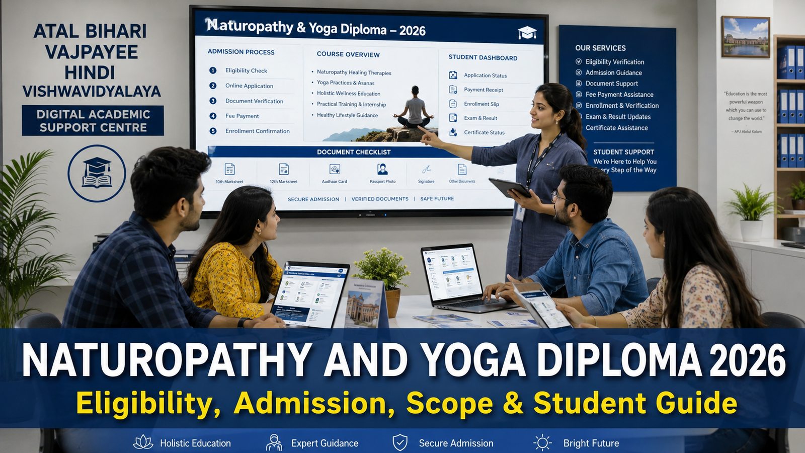 Atal Bihari Vajpayee Hindi Vishwavidyalaya Naturopathy and Yoga Diploma 2026 eligibility admission scope guide
