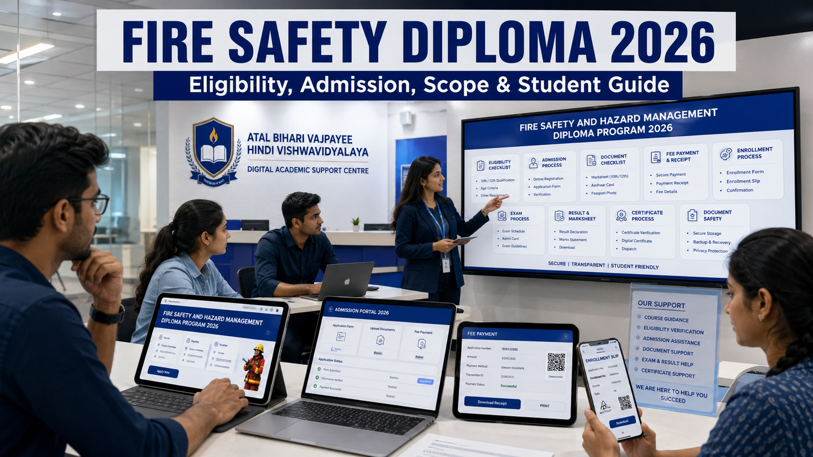 Atal Bihari Vajpayee Hindi Vishwavidyalaya Fire Safety and Hazard Management Diploma 2026: Eligibility, Admission, Scope और Student Guide