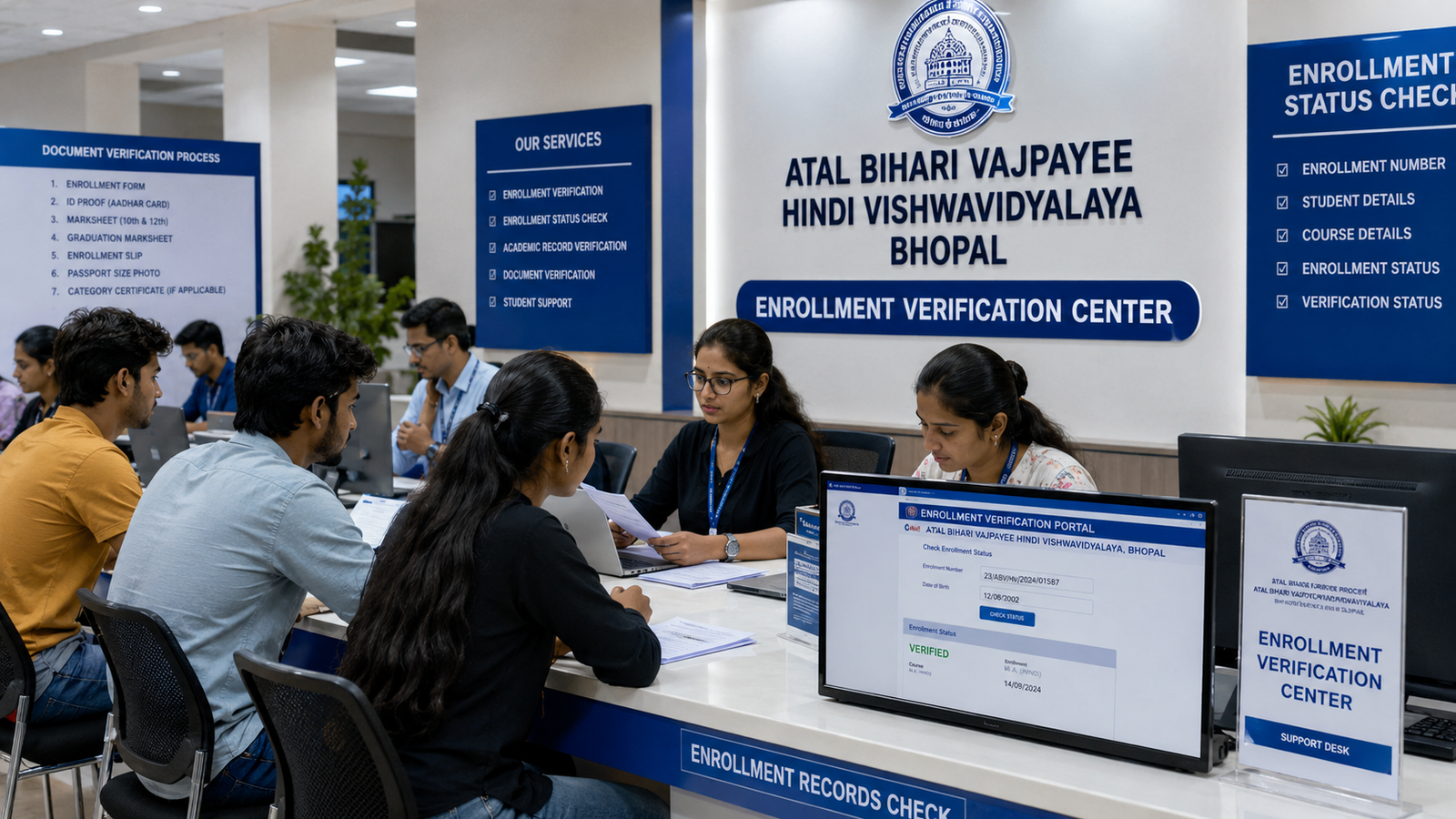Atal Bihari Vajpayee Hindi Vishwavidyalaya Roll Number Correction 2026 wrong number missing record admit card result marksheet update guidance
