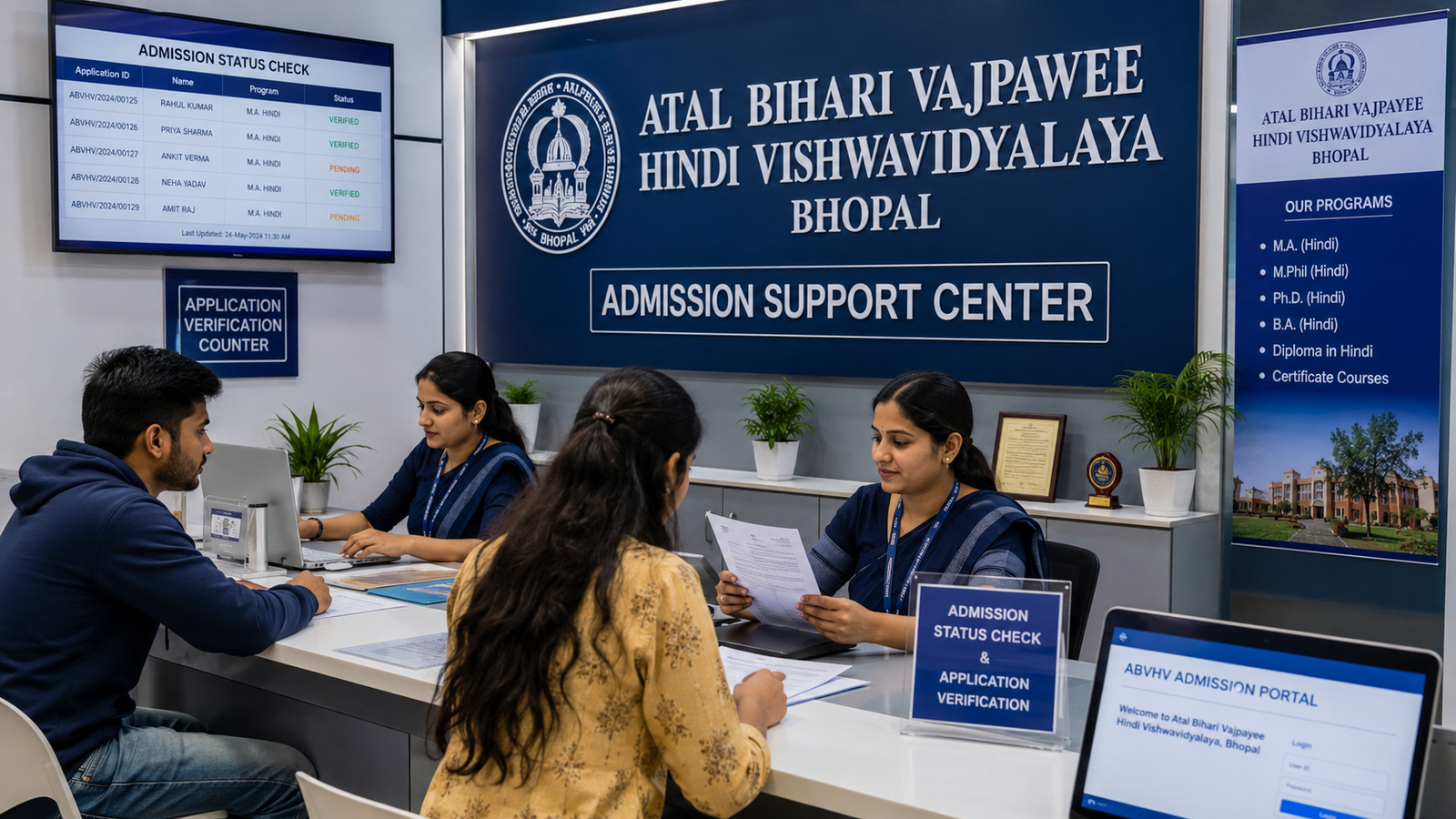 Atal Bihari Vajpayee Hindi Vishwavidyalaya PG Diploma Admission Process 2026 graduation eligibility documents fees form enrollment