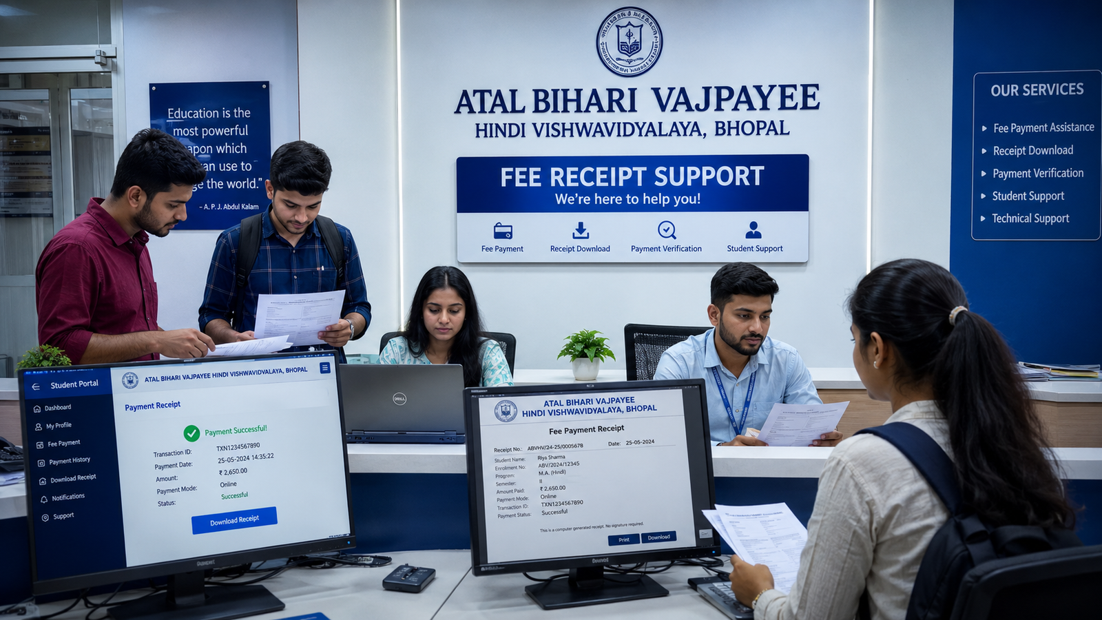 Atal Bihari Vajpayee Hindi Vishwavidyalaya Diploma and PG Diploma Academic Session Correction 2026 admission year enrollment exam marksheet certificate update