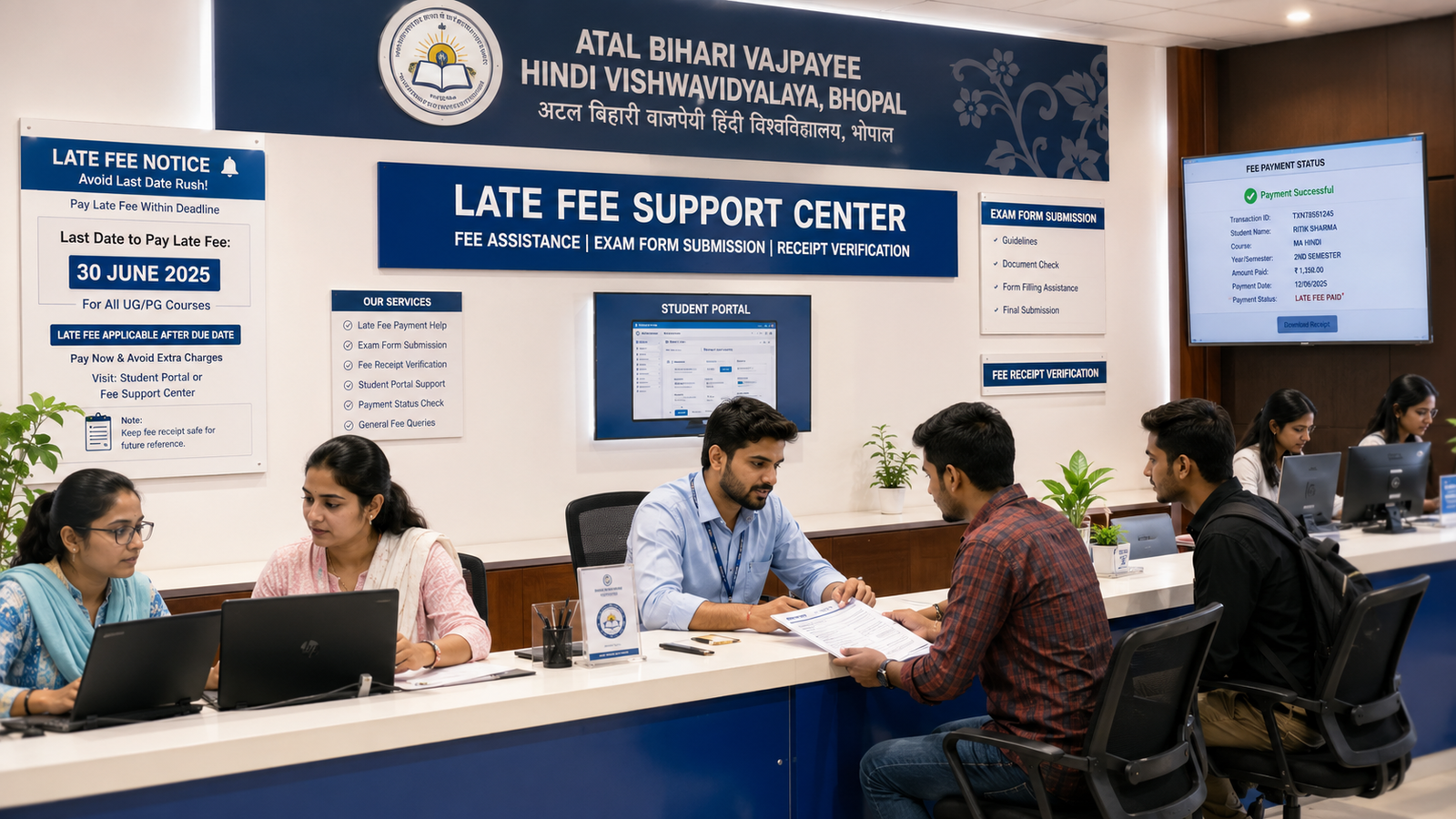 Atal Bihari Vajpayee Hindi Vishwavidyalaya Late Fee 2026