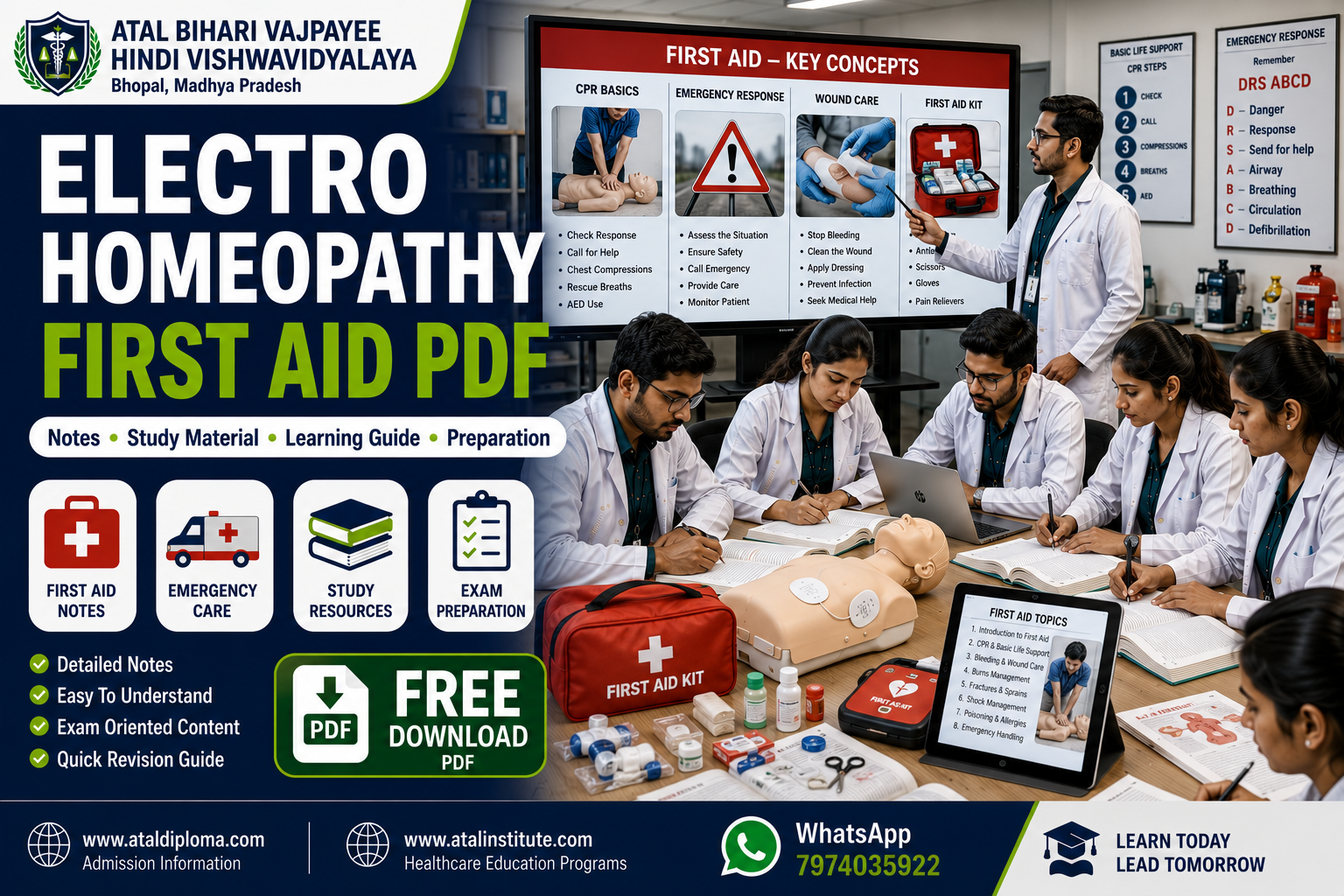 Electro Homeopathy First Aid PDF Notes Study Material Emergency Care Guide
