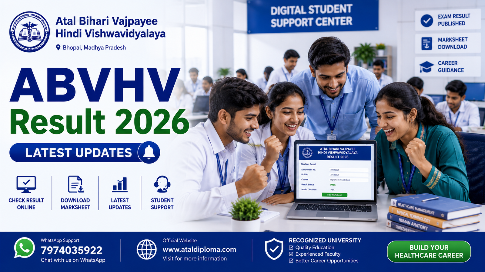 Atal Bihari Vajpayee Hindi Vishwavidyalaya Result 2026 Check Online
