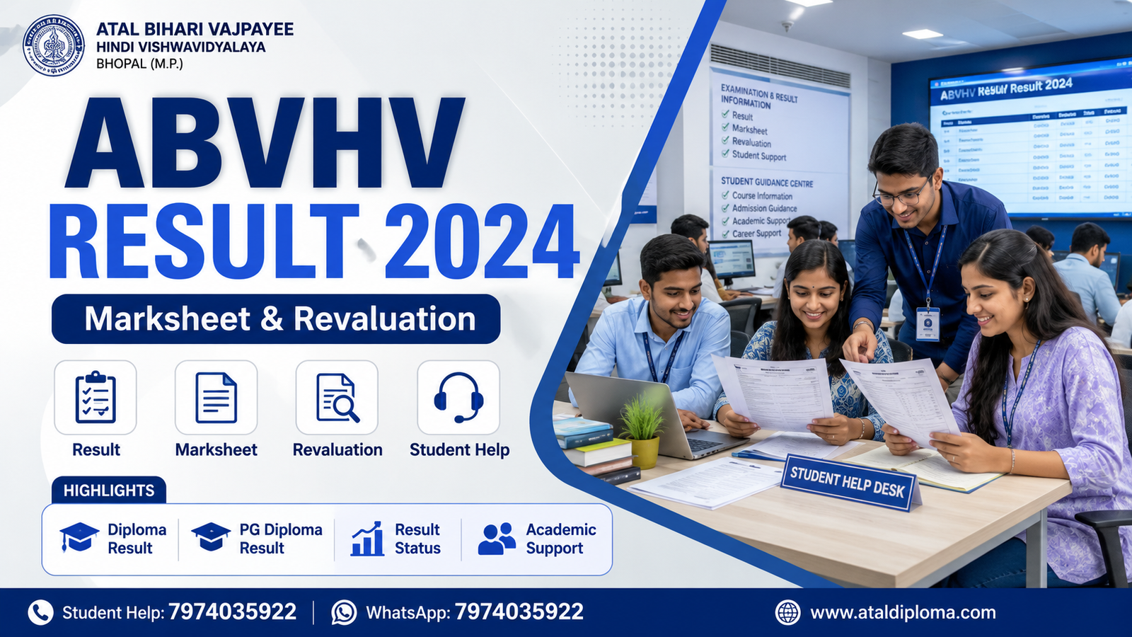 ABVHV Result 2024 Marksheet Information