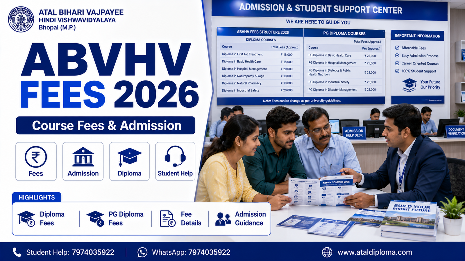 Image ALT Tag ABVHV Fees Structure 2026 Diploma and PG Diploma Course Fees